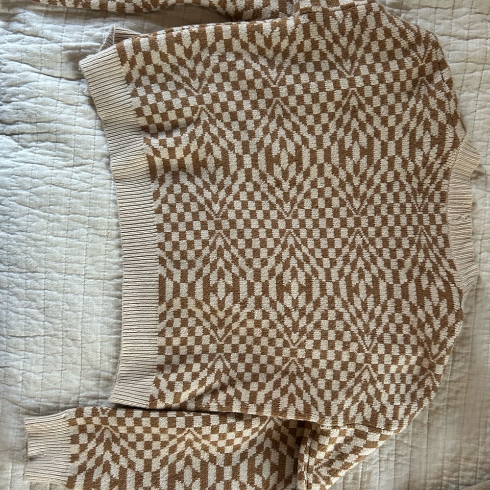 Geometric Checkered Cardigan - Picture 4 of 4
